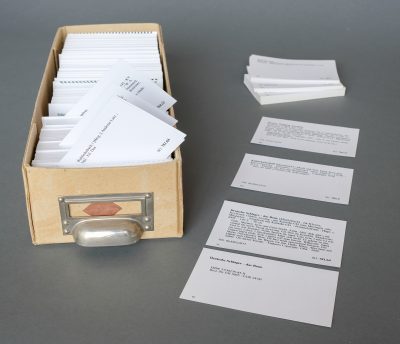 Deutsche Nationalbibliografie: Titelkarten in Schuber und Plan liegend