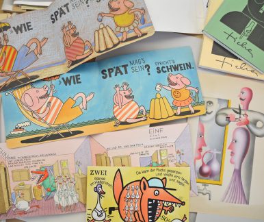 Abbildungen und Beispiele des Illustrators Hans Ticha, dessen Vorlass sich im Dt. Buch- und Schriftmuseum der Dt. Nationalbibliothek befindet.