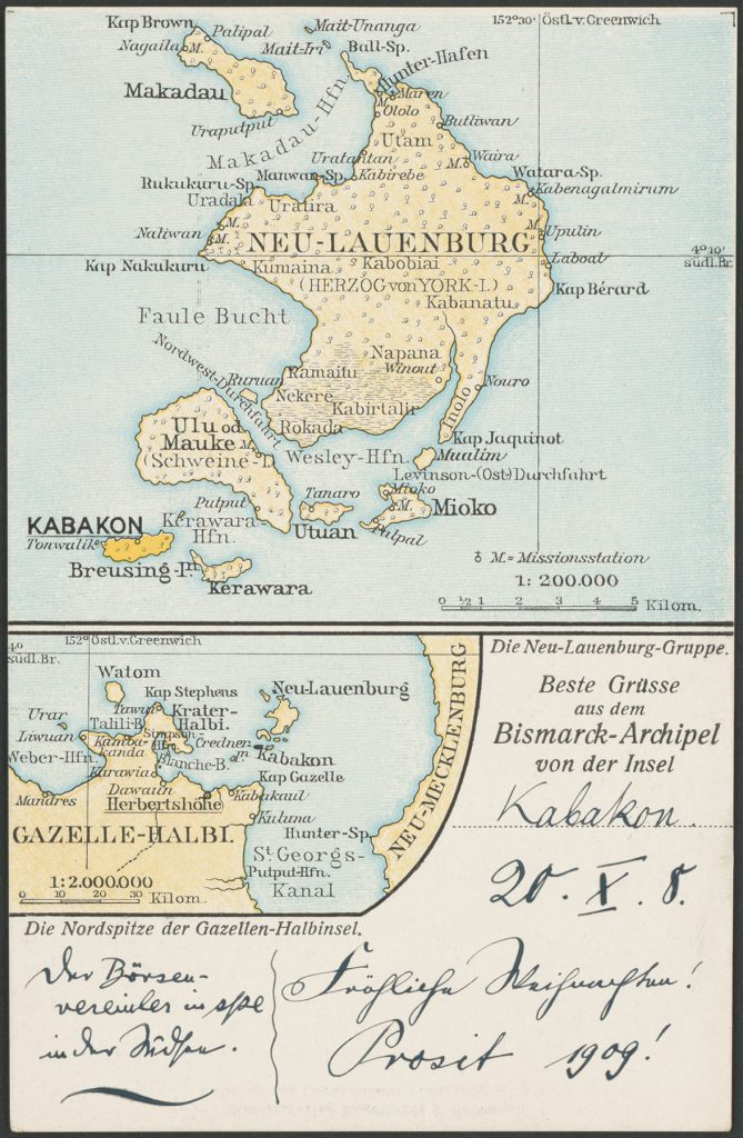 Kartografische Ansicht der Inseln im Bismarck-Archipel