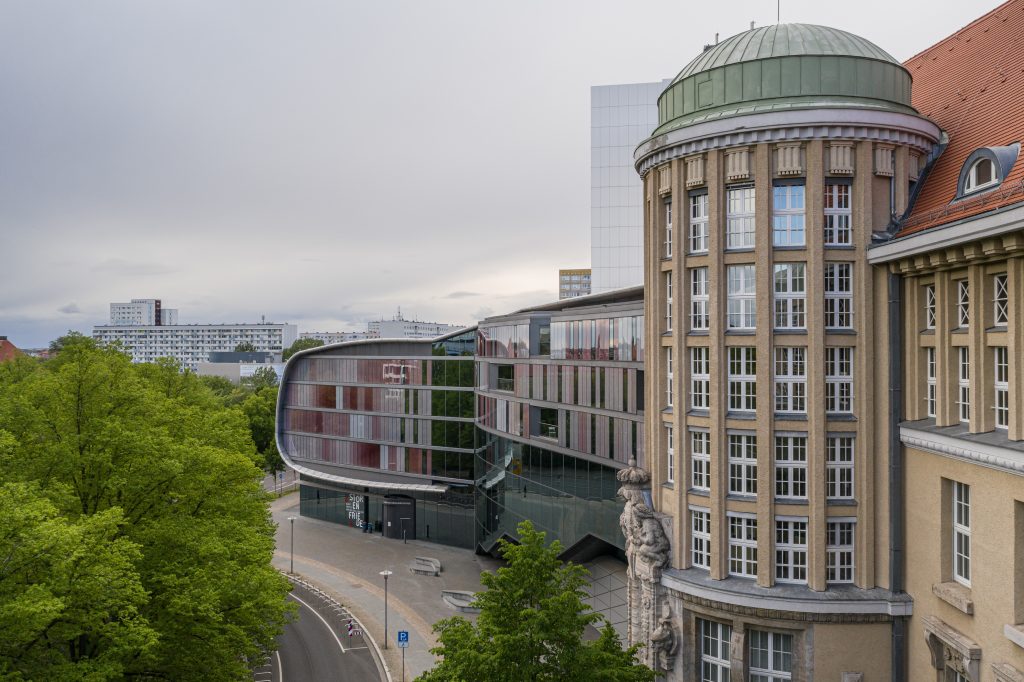 Blick von oben auf das Deutsche Buch- und Schriftmuseum