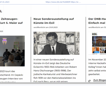 Screenshot von der Website dnb.de