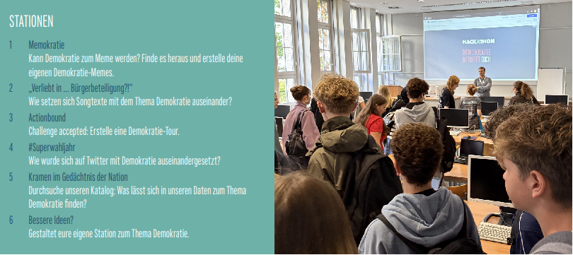 Liste der angebotenen Stationen und ankommende Schüler*innen