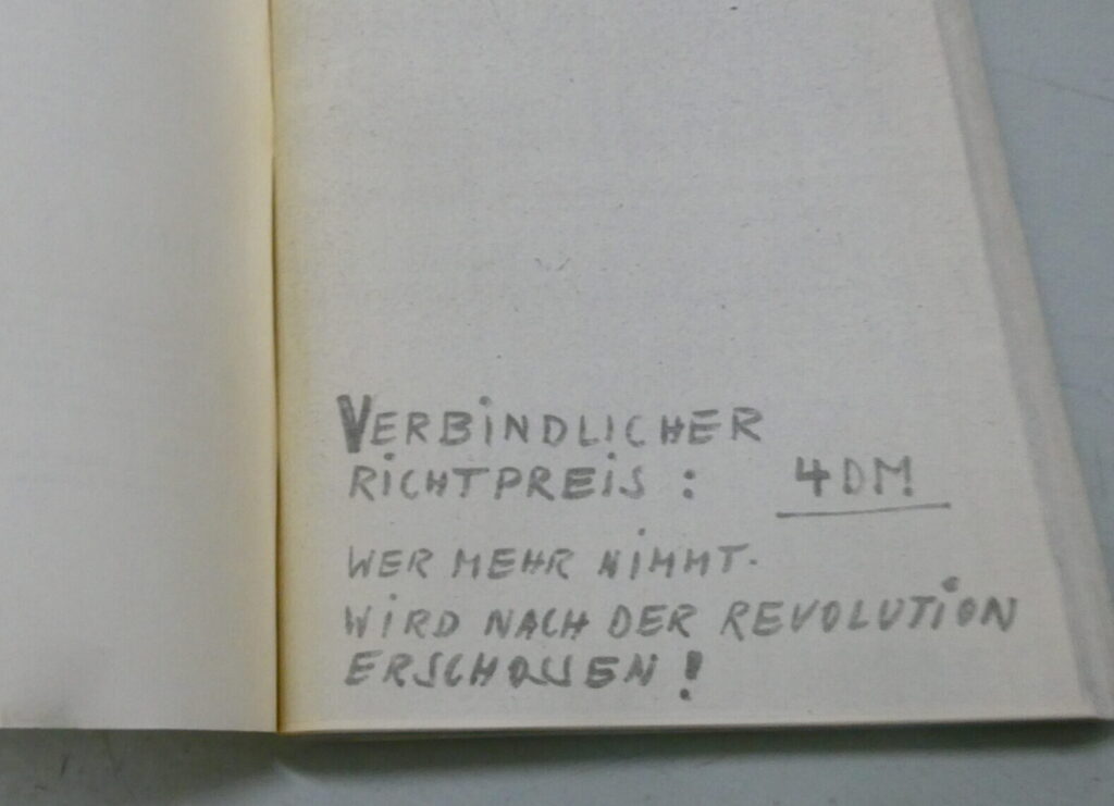 Hinweis zum Preis im Buch