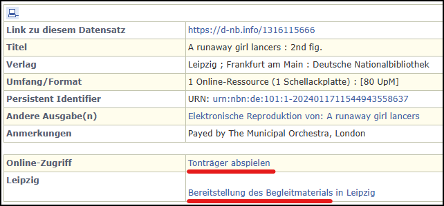 Screenshot eines Datensatzes aus dem Katalog der Deutschen Nationalbibliothek.