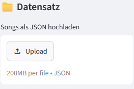 Zeigt die interaktiven Elemente der Streamlit App, mit der man Wörter zum Wortschatz hinzufügen kann, einen Datensatz hochladen kann und ein Sentiment Lexikon hinzufügen kann