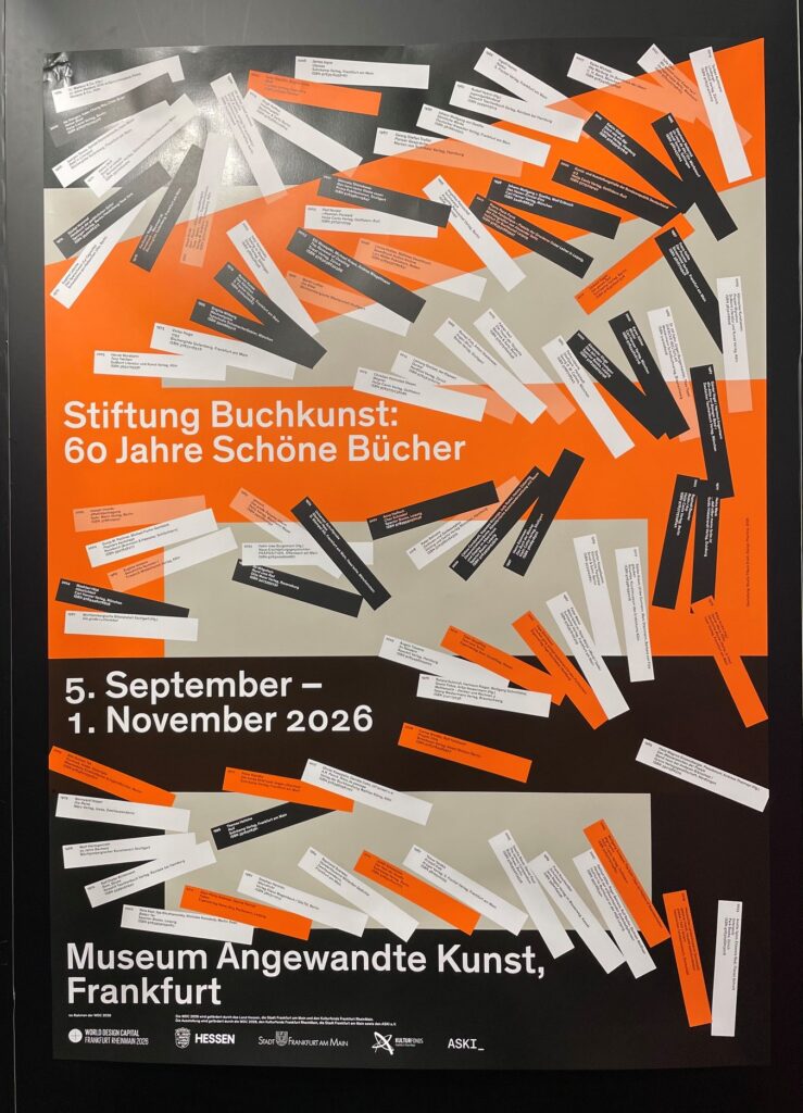 Plakat der Stiftung Buchkunst, 60 Jahre schöne Bücher